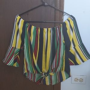 Live For Truth xs cropped front tie shirt